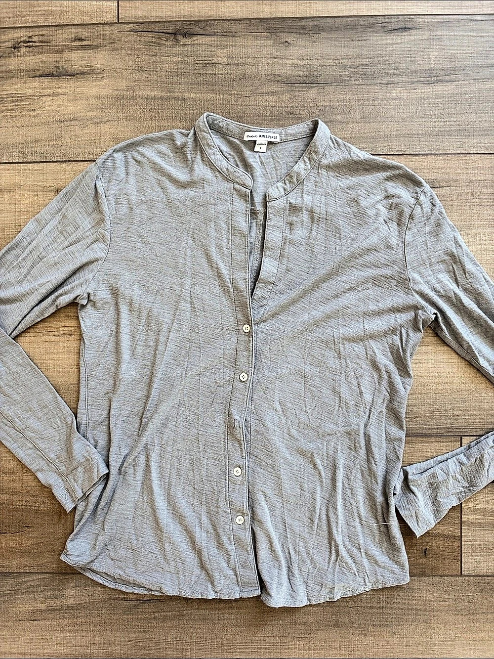 James Perse Gray Button Down Shirt Size 1 or Small